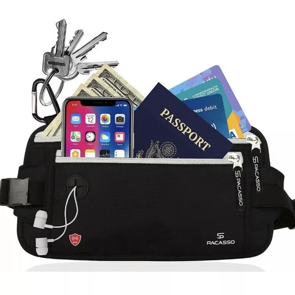 Hidden Travel Belt Pacasso RFID Blocking Holder